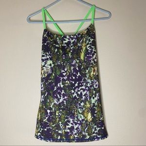 LULULEMON floral sport multi Dancing Warrior strappy back tank top 4
